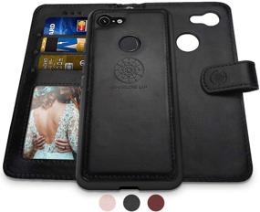 img 4 attached to Shields Up Google Pixel 3 Wallet Case - Detachable Magnetic Vegan Leather Case with Card/Cash Slots, Wrist Strap - Slim and Lightweight Black Cover