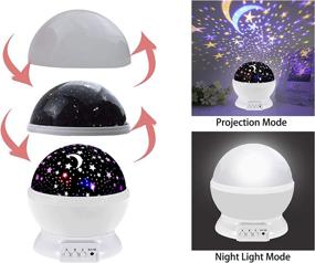 img 2 attached to 🌟 Kids Star Projector Night Light - Starry Lamp for Bedroom, Ideal Birthday & Christmas Gifts for Boys & Girls Age 3-12 - Toys & Stocking Stuffers for Children - White