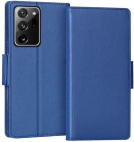 img 4 attached to 👝 FYY Case for Samsung Galaxy Note 20 Ultra 6.9": Premium Cowhide Leather RFID Blocking Wallet Case with Kickstand & Card Slots (Navy)