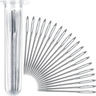 🧵 20 pieces of 7 cm large-eye stitching needles for leather projects with clear bottle logo