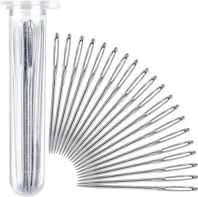 img 2 attached to 🧵 20 Pieces of 7 cm Large-Eye Stitching Needles for Leather Projects with Clear Bottle