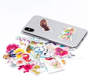 img 1 attached to Waterproof Stickers for Laptop Luggage Bullet Journal Scrapbook Craft Water Bottles - June Trendy Beautiful Spring Flower Series (30 Pieces)