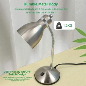 img 3 attached to 💡 Larsen Thompson Flexible Gooseneck Desk Lamp – Metal Table Lamp with 4W LED Bulb for Adjustable Eye-Care Reading, Bedside Reading, Studying, Computer Work, and Hobbies (Nickel)