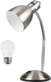 img 4 attached to 💡 Larsen Thompson Flexible Gooseneck Desk Lamp – Metal Table Lamp with 4W LED Bulb for Adjustable Eye-Care Reading, Bedside Reading, Studying, Computer Work, and Hobbies (Nickel)