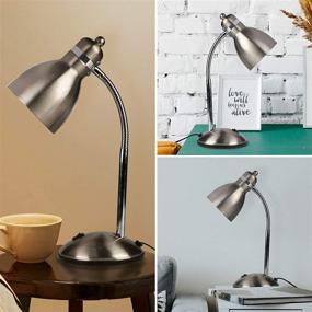 img 1 attached to 💡 Larsen Thompson Flexible Gooseneck Desk Lamp – Metal Table Lamp with 4W LED Bulb for Adjustable Eye-Care Reading, Bedside Reading, Studying, Computer Work, and Hobbies (Nickel)