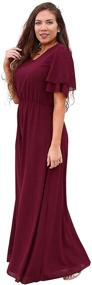 img 1 attached to 👗 Burgundy Maroon Chloe Modest Chiffon Women's Dresses - Clothing with Enhanced SEO