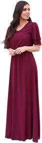 img 2 attached to 👗 Burgundy Maroon Chloe Modest Chiffon Women's Dresses - Clothing with Enhanced SEO