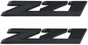 img 4 attached to Set of 2 Aimoll Z71 Off Emblems- Strong Tape Decal Badges for GMC Chevy Silverado Sierra Suburban (Matte Black) - Enhanced SEO