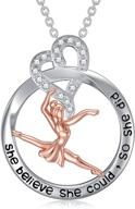 🤸 s925 sterling silver gymnastics/ballerina pendant necklace: perfect dance jewelry gift for girls, women & teens logo