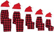 🎅 black and red plaid buffalo christmas pajama pants + santa hat set by mad dog concepts logo