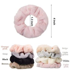 img 2 attached to 💦 Microfiber Hair Drying Scrunchies - 8 Pack Soft Thick Fuzzy Hair Ties for Wet and Dry Hair