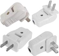 🔌 residential non-grounding polarized plug, straight blade, light duty, 2 wire plug, 2p, 2w, 15 amp, white (4 pack) логотип