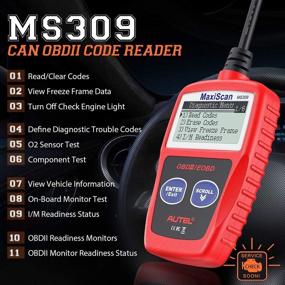 img 3 attached to Автосканер Autel MS309 Universal OBD2: считыватель кодов ошибок двигателя, очистка кодов, просмотр спецификаций текущих условий и прохождение проверки готовности к смогу I/M.