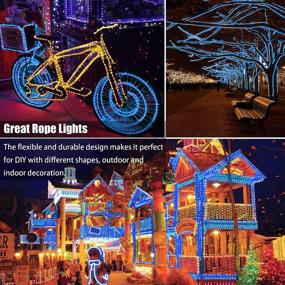 img 3 attached to 66ft Christmas Rope Lights - 480 LED Blue Twinkle Lights with Timer & Memory for 🎄 Xmas Decor, Patio, Pool, Bedroom - Flexible & Durable Outdoor Waterproof Lighting for Landscape - Enhanced SEO