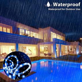 img 1 attached to 66ft Christmas Rope Lights - 480 LED Blue Twinkle Lights with Timer & Memory for 🎄 Xmas Decor, Patio, Pool, Bedroom - Flexible & Durable Outdoor Waterproof Lighting for Landscape - Enhanced SEO