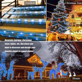 img 2 attached to 66ft Christmas Rope Lights - 480 LED Blue Twinkle Lights with Timer & Memory for 🎄 Xmas Decor, Patio, Pool, Bedroom - Flexible & Durable Outdoor Waterproof Lighting for Landscape - Enhanced SEO