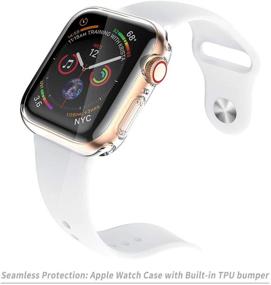 img 3 attached to Транеска 4 пакет 38 мм чехол для Apple Watch с HD прозрачным ультратонким защитным экраном TPU - совместим с часами Apple Watch серии 2 и 3 (прозрачный, черный, золотой, розовое золото)