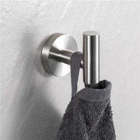 img 2 attached to 🧷 2-Pack YGIVO Towel Hooks in Brushed Nickel – SUS304 Stainless Steel Coat Robe Clothes Hook, Modern Wall Mounted Holder for Bathroom Kitchen Garage Hotel (Brushed Nickel)