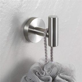 img 3 attached to 🧷 2-Pack YGIVO Towel Hooks in Brushed Nickel – SUS304 Stainless Steel Coat Robe Clothes Hook, Modern Wall Mounted Holder for Bathroom Kitchen Garage Hotel (Brushed Nickel)