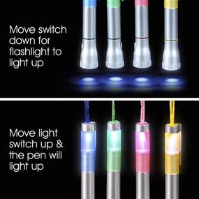 img 1 attached to 🖊️ ArtCreativity Light Up Pen with Necklace: Set of 4 Flashlight Pens for Kids - Back to School Supplies, Party Favors, Stocking Stuffers, and Classroom Gifts