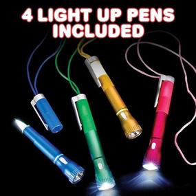 img 3 attached to 🖊️ ArtCreativity Light Up Pen with Necklace: Set of 4 Flashlight Pens for Kids - Back to School Supplies, Party Favors, Stocking Stuffers, and Classroom Gifts