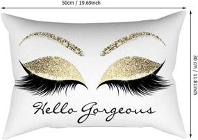 img 3 attached to Mumusuki Eyelash Pattern Polyester Cushion Cover for Home Decoration, Office, Car, Cafe - Sofa Bed Decor (J)