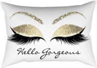 mumusuki eyelash pattern polyester cushion cover for home decoration, office, car, cafe - sofa bed decor (j) логотип