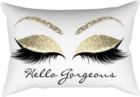 img 4 attached to Mumusuki Eyelash Pattern Polyester Cushion Cover for Home Decoration, Office, Car, Cafe - Sofa Bed Decor (J)