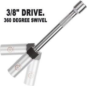img 2 attached to 🔧 CASOMAN 5/8" Swivel Magnetic Spark Plug Socket, 3/8" Drive with 8-Inch Extended Bar Length, 360 Degree Swivel Feature, Enhanced Magnetic Design, 6 Point Configuration, Made of Cr-V Steel