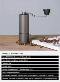 img 1 attached to ☕ TIMEMORE Chestnut C2 Manual Coffee Grinder - 25g Capacity, CNC Stainless Steel Conical Burr, Adjustable Settings, Double Bearing Positioning - Ideal Hand Grinder Gift for French Press Coffee