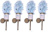 🎉 cheeseandu gender reveal confetti cannon 4-pack - boy or girl reveal party supplies - set of 4 blue confetti push poppers for photo effect - 7 inches логотип