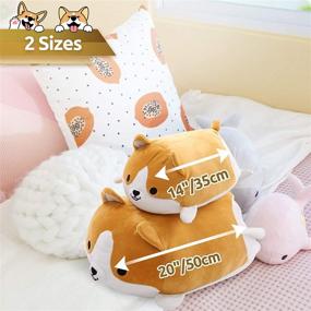 img 1 attached to 🐶 Soft Stuffed Animals Corgi Plush Throw Pillow, Hug Pillow Cute Dog-Shaped Home Decor (Brown, 20 inches)