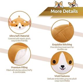 img 2 attached to 🐶 Soft Stuffed Animals Corgi Plush Throw Pillow, Hug Pillow Cute Dog-Shaped Home Decor (Brown, 20 inches)