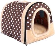 🐱 obundi winter 2-in-1 covered cat bed - portable indoor pet house, cozy plush foldable small dog house in 7 color options logo