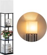 🌞 sunmory floor lamp with shelves: modern square standing lamp for living room & bedroom in black логотип