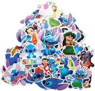 lilo & stitch anime cartoon stickers - 55 pack vinyl waterproof stickers for laptop, bumper, water bottles, and more logo
