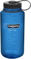 💧 nalgene tritan wide mouth bpa-free water bottle in blue with black cap - 32-ounces: stay hydrated on-the-go! logo