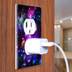 img 2 attached to 🌌 Enhance Your Wall with WIRESTER Purple Marvel Nebula Galaxy Duplex Outlet Cover/Switch Plate