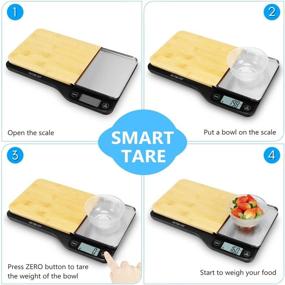 img 1 attached to 🍽️ Efficient NUTRI FIT Food Scale: 3-in-1 Digital Kitchen Scale with Removable Cutting Board & Tray, LCD Display - Perfect for Cooking, Baking & Meal Prep - 11lb 5kg Capacity, Includes Batteries