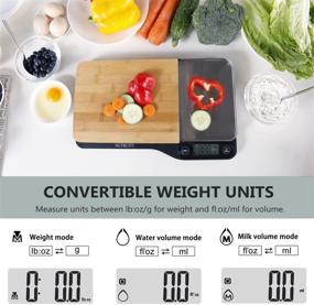 img 2 attached to 🍽️ Efficient NUTRI FIT Food Scale: 3-in-1 Digital Kitchen Scale with Removable Cutting Board & Tray, LCD Display - Perfect for Cooking, Baking & Meal Prep - 11lb 5kg Capacity, Includes Batteries