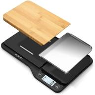 🍽️ efficient nutri fit food scale: 3-in-1 digital kitchen scale with removable cutting board & tray, lcd display - perfect for cooking, baking & meal prep - 11lb 5kg capacity, includes batteries logo