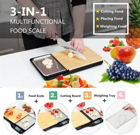 img 3 attached to 🍽️ Efficient NUTRI FIT Food Scale: 3-in-1 Digital Kitchen Scale with Removable Cutting Board & Tray, LCD Display - Perfect for Cooking, Baking & Meal Prep - 11lb 5kg Capacity, Includes Batteries