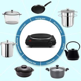 img 1 attached to 🔥 Elite Gourmet ESB-301BF# Single Flat Burner - Electric Hot Plate with Temperature Controls, Power Indicator Lights - Easy Clean & 1000 Watts (Black)