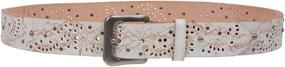 img 3 attached to Embossed Vintage Cowhide Leather Perforated Women's Accessories for Belts