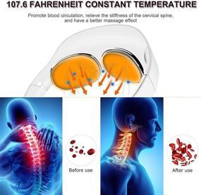 img 2 attached to 🔥 Опыт максимального облегчения боли: Беспроводной интеллектуальный массажер для шеи с подогревом для глубокой тканевой терапии - 5 режимов и 15 уровней | Идеально для офиса, дома и путешествий | Массажер Neckology