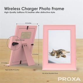 img 2 attached to PROXA Wireless Charger Photo Frame: Qi Enabled Fast Charger for iPhone11/11Pro/11Pro Max/XS/XS Max/XR, Galaxy Note 10+/10/9/8/S10+/S10e/S10 - Peach Pink - No AC Adapter Included