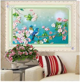 img 3 attached to 🎵 Egoshop Singing Birds Ribbon Embroidery Kit - DIY Wall Decor with English Instruction