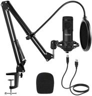professional usb condenser microphone - ikedon studio recording mic kit, 192khz/24bit cardioid with scissor arm, plug & play, for podcasting, youtube, gaming - s663 logo