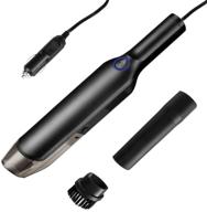 🚗 ultra lightweight livtee mini portable car vacuum cleaner: high power 120w/8000pa corded handheld auto accessories kit for detailed car interior cleaning - black logo