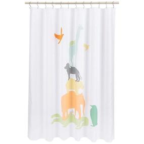 img 4 attached to Animal Safari Kids Microfiber Bathroom Shower Curtain - Fun & Playful Amazon Basics, 72 Inch